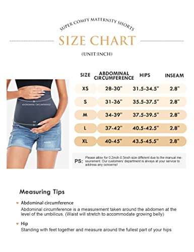 Hofish Women’s Maternity Jeans Skinny Pants Stretchy Shorts For Pregnancy Blue L #TOP2
