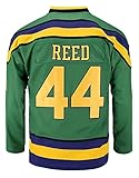 Mens Mighty Ducks Jersey Movie Shirts Ice Hockey Jersey (#44 Reed Green, X-Large)