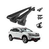 OMAC Relingträger Dachträger Dachgepäckträger Kompatibel mit Citroen C5 Aircross 2018-2022 | Fahrradträger Dachboxen Dachgepäckablage Dachteile Eloxiertem Aluminium Silber 2 Teilige TÜV ABE