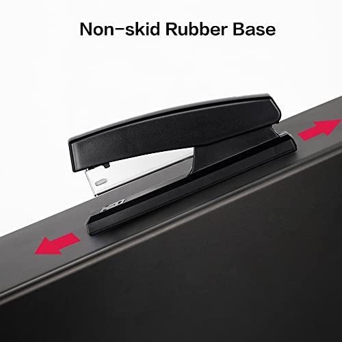 Deli Heftgerät, Schreibtischhefter mit 640 Heftklammern, Bürohefter, 25 Blatt, Schwarz