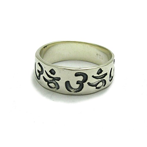 Bague en argent massif 925 Aum Empress : anneau spirituel ciselé