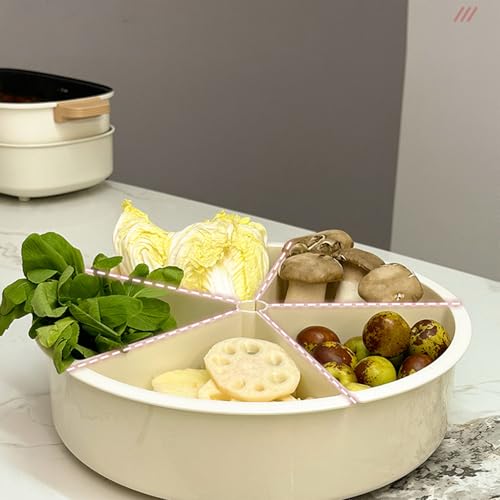 Plateau pour snacks tournant à 5 compartiments pour apéritifs et fêtes