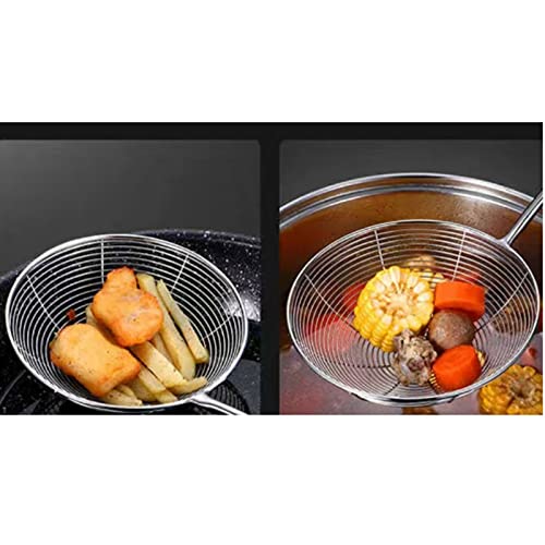 Hendyijb Sz Concha de sopa, coador de aço inoxidável para escumadeira, coador, panela frita, filtro