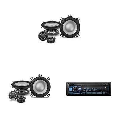 Alpine UTE-63BT Mech-Less Digital Bluetooth Media Receiver with 2 Pairs Alpine S2-S40C Type S 4" Component Speakers