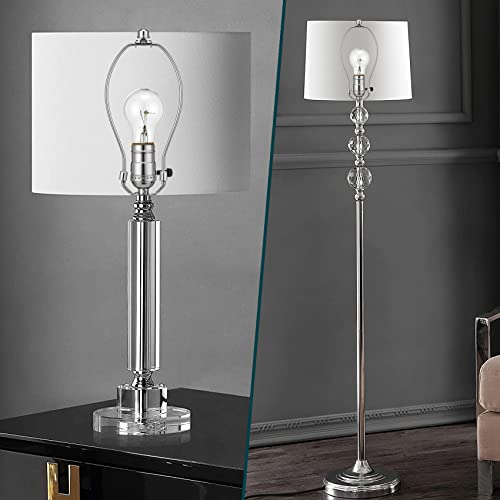 9 Inch Lampshade Harp Kit with Solid Lamp Finial Caps, 2 Set [Heavy Duty] Lamp Harp Holder with 3/8 Standard Saddle for Table and Floor Lamps (Nickel) - Thumbnail 2