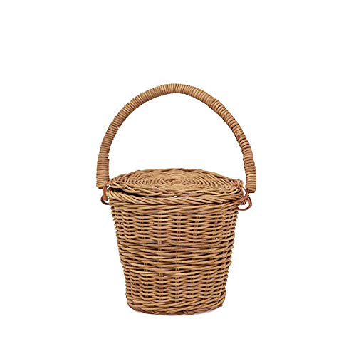 Seau de rangement pour jouets en rotin naturel 18 cm