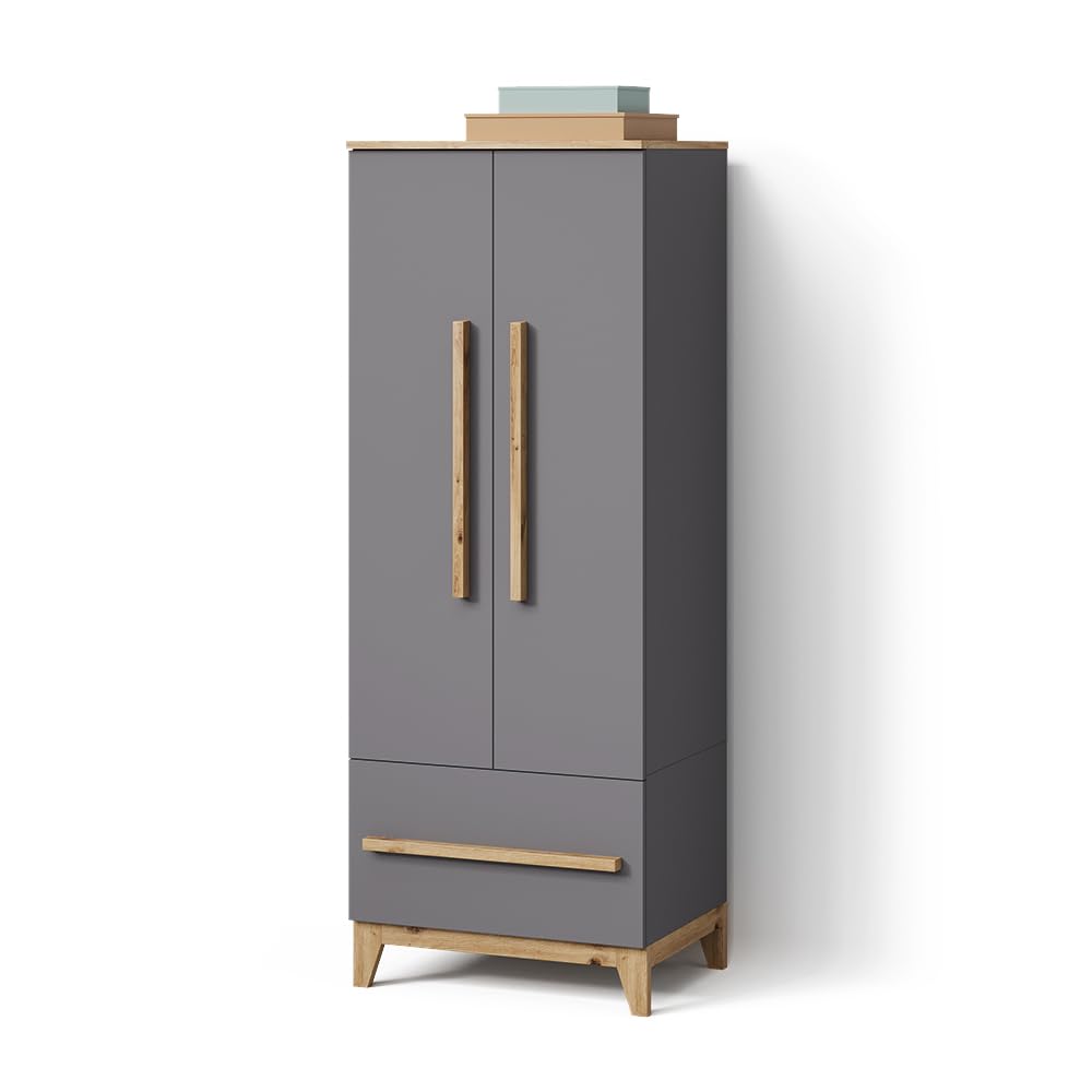 Livinity Guardaroba per bambini Mailo, Grigio/Artisan, 70 x 186.8 cm