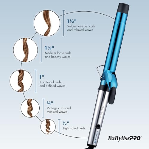 BaBylissPRO Nano Titanium Professional 1.25\" Curling Iron with Extended Barrel Perfect for Longer Hair