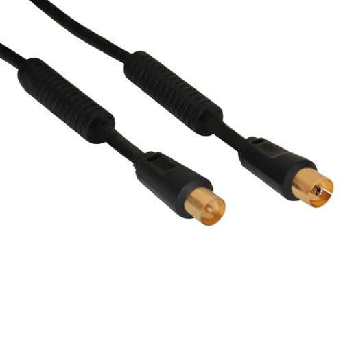 Preisvergleich Produktbild InLine 0,5 m 2 x geschirmt > 85dB Premium Antennenkabel schwarz
