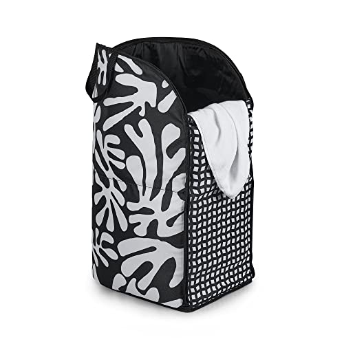 JOMOLA Collapsible Laundry Hamper 75L Large Fabric Foldable Laundry Basket Dirty Clothes Laundry Bag with Handles for Family College Dorm Storage Organizer (Black)