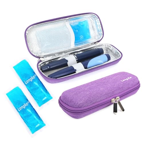 YOUSHARES Insulin Case with 2PCS Ice Packs - Insulin Cooler Travel Case Medicine Cooler for Travel Diabetic Supplies Insulin Pen Case (Purple)