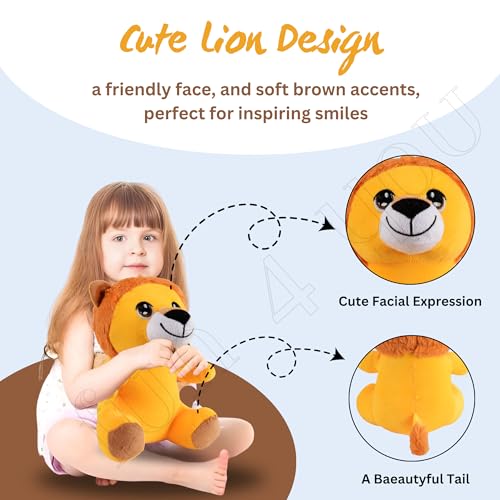 Image of Fun4you Lion Plush Toy - Soft Stuffed Animal for Kids, Adorable Lion Stuffed Toy, Cuddly and Lightweight, Perfect for Gifting, Baby Boys & Girls (Yellow, 25 cm)