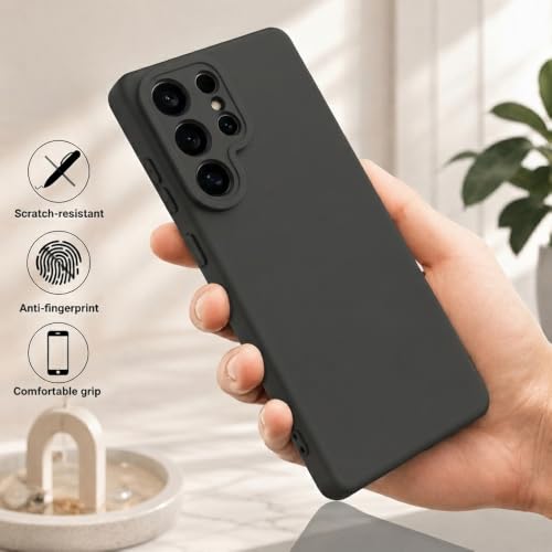 Image of Back Cover for Samsung Galaxy S25 Ultra 5G | Full Camera Protection | Premium Liquid Silicon Case | Flexible Bumper Case for Samsung Galaxy S25 Ultra 5G (Black)