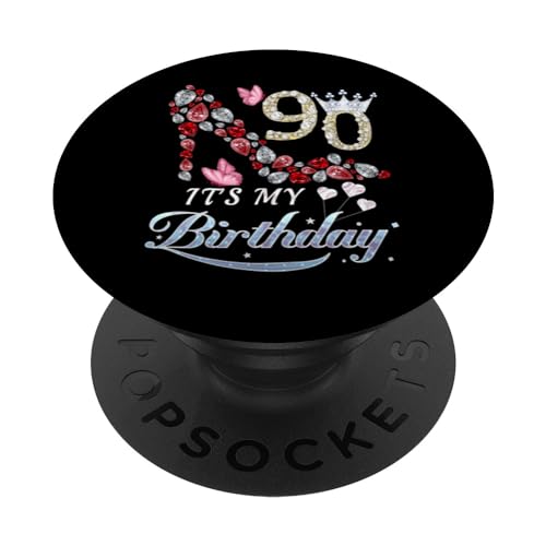 Es mi 90 cumpleaños, 90 años, 90 cumpleaños Reina PopSockets PopGrip Intercambiable