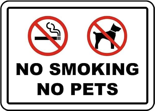 No Smoking No Pets Vintage Tin Sign for Cafe Home Living Room Bedroom Kitchen Garden Garage Cafe Bar Pub 8 x 12 Inch