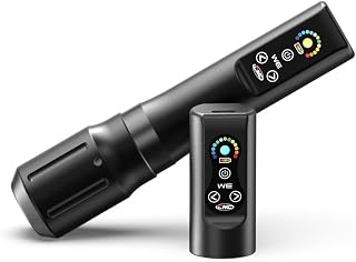 Wireless Rotary Tattoo Pen with Digital Display, Adjustable Voltage 5-11V Aluminum Alloy Tattoo Machine with Magnetic Power Module for Professional Tattoo Artists