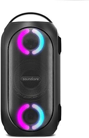 Anker Soundcore Rave Mini Portable Party Speaker, Huge 80W Sound, Fully Waterproof, USB Charger, Beat-Driven Light Show, App, Party Games, All-Weather Speaker for Outdoor, Tailgating, Beach, Camping