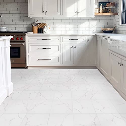 10 Pcs Peel And Stick Floor Tile White And Grey Marble Look Self Adhesive Vinyl Flooring 12 X 12 Inch Waterproof And Durable Floor Tile Removable Flooring Tiles For Rentals Bathroom Kitchen #TOP2