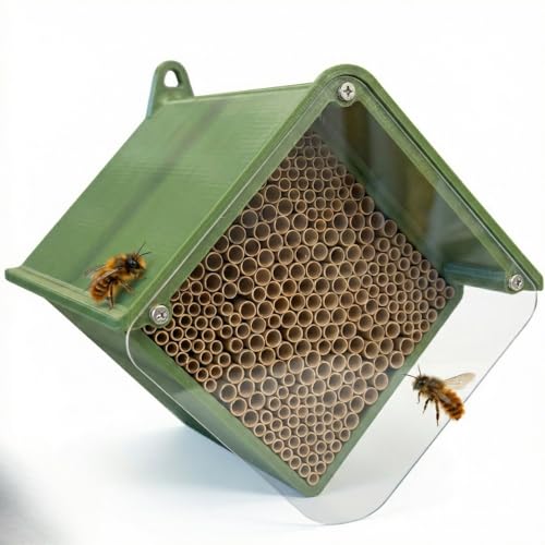 BEESI Insektenhotel für Wildbienen – Wetterfeste Nisthilfe mit 266 auswechselbaren Nisthülsen – Langlebiges Bienenhotel zum selbst Zusammenbauen