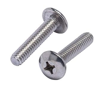 1/4"-20 X 2 Stainless Phillips Truss Head Machine Screw, 25pc, Coarse Thread, 18-8 304 Stainless Steel, by Bolt Dropper, Eyeglass Screws