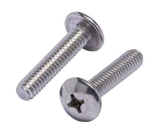 1/4"-20 X 3-1/2" Stainless Phillips Truss Head Machine Screw, (25pc), Coarse Thread, 18-8 (304) Stainless Steel, by Bolt Dropper, Eyeglass Screws