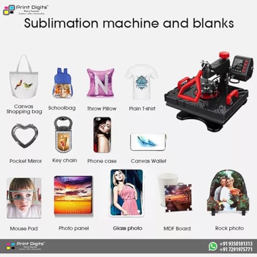 Print Digits | 2025 Model |5 in 1 Combo Teflon Coated Heavy Duty with Double Heating Tubes Machine|with Sublimation Printer Full Setup - Image 6
