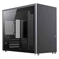 GameMax Spark Gaming Cube, Micro-ATX modulares Gaming-PC-Gehäuse, Dual-Seitenteile aus gehärtetem Glas, USB 3.0 - Typ C | Schwarz