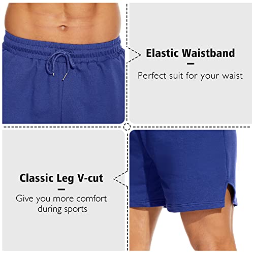 Needbo Mens Sweat Shorts 5.5" Quick Dry Lounge Workout Gym Athletic Running Shorts With Pockets Blue Xxl #TOP2