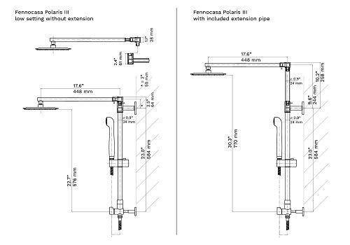 Fennocasa Polaris 3 Retrofit Rain Shower System, 3-Setting Handheld Shower Combo With Slide Bar, 8" Low Profile Shower Head (2.5 Gpm Matte Black) #TOP6