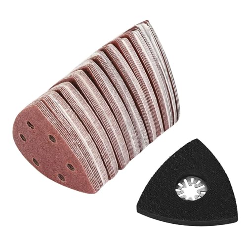 101 Stück Deltaschleifer Schleifpapier Dreieckschleifer, Klett Schleifpads Multischleifer, Schleifset Schleifpapier für Fein Oscillating Multi Tool Cutting Cutter Pad