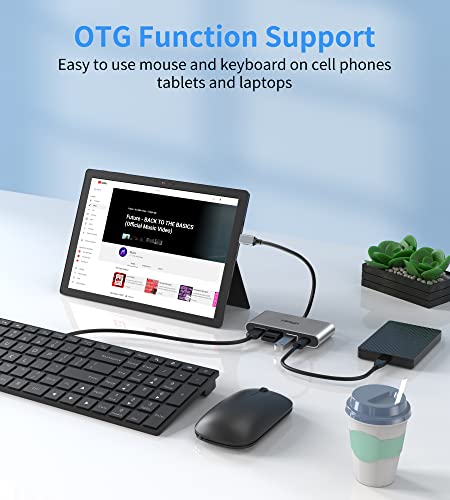 Usb C Hub 4 Ports Data Transfer 5Gbps, Usb Hub Usb C Multiport Adapter With Type C And 3 Usb 3.0 Ports, Usb C To Usb Adapter Usb C Splitter Compatible For Mac Air/Imac/Ipad/Dell/Surface #TOP5