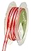 May Arts 1/4-Inch Wide Ribbon, Red Satin with Silver Center