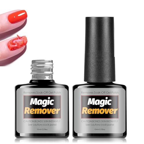 #Commissioniguadagnate<br>2 Pezzi 10ML Magic Solvente per Smalto Semipermanente Rimuovi Smalto Gel Polish Remover Rimozione Per Shellac Gel Polish Grigio