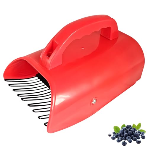 Recitem Cueille-baies – Peigne à myrtille, peigne à baies, idéal pour cueillir des myrtilles et autres baies sauvages, pour le jardin, sans bords tranchants, poignée ergonomique – sans BPA, rouge