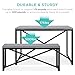 Best Choice Products 45.5in 3-Piece Bench Style Dining Furniture Set, 4-Person Space-Saving Dinette for Kitchen, Dining Room w/ 2 Benches, Table - Gray/Black