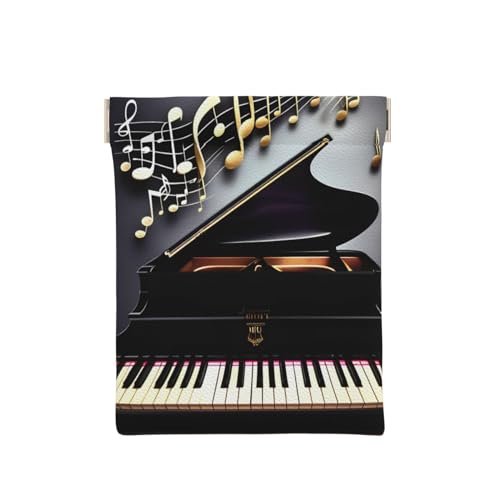 Musique Note Pianos Imprimer Coin Pouch, Organisateur de Coin, Porte-Changement, Petit Portefeuille de Voyage, Pour Pièces de monnaie, Changement, Casque, Musique Note Pianos, One size, Mode