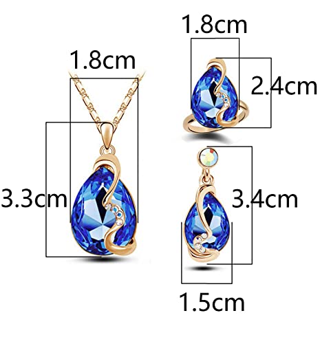 image for Txibikn 4 Pieces Fashion Shiny Starlight Crystal Rhinstone Pendent Nec