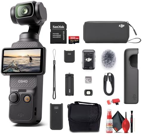 DJI Osmo Pocket 3 Creator Combo, 4K/120fps Video 3-Axis Stabiliza...