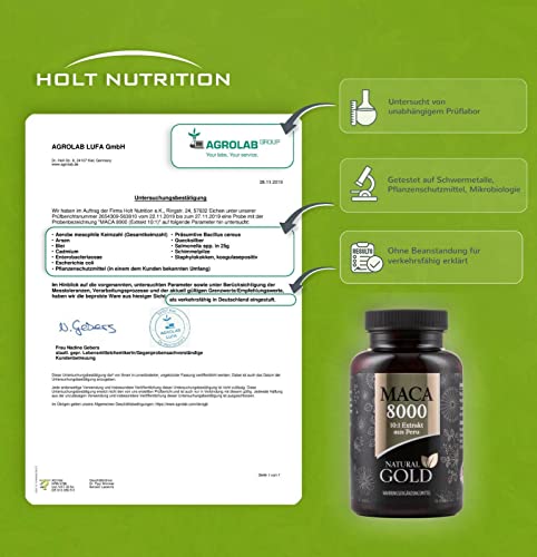 Maca Kapseln Natural Gold 8000 vegane Nahrungsergänzungsmittel