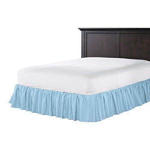 Us Comfort Zone Dust Ruffle Bed Skirt Twin Size 12 Inch Drop Luxurious 850 Thread Count 100% Egyptian Cotton Hypoallergenic Decorativelight Blue Solid #TOP7