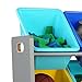 Humble Crew Supersized Toy Storage Organizer with 16 Removable Bins, Grey/Blue/Green/Yellow – Large Toy Storage for Toddlers Ideal for Kids' Rooms, Playrooms, and Nurseries - Modern Toy Bins for Kids