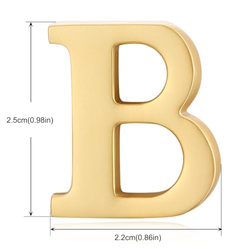 Image of HONEY BEAR Mens Womens Initial Alphabet Letter Lapel Pins Collar Badge Brooches for Business Wedding Graduation Gift Matte Gold 0.59 inches