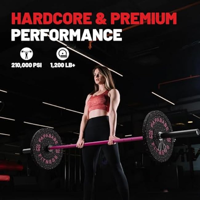 PAPABABE Cerakote Olympic Barbell, 1200LB/1500LB Capacity Weight Bar, 35LB 6.5ft / 45LB 7ft Olympic Bar, Squat Bar with 2 Inch Sleeves for Bench Press, Deadlift and Home Gym