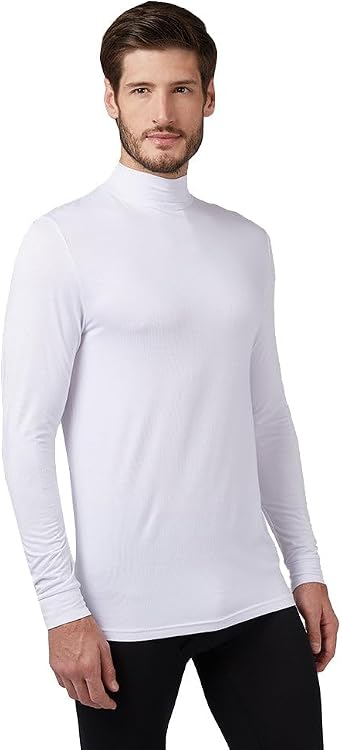 32 Degrees Mens Lightweight Baselayer Mock Top | Form Fitting | Long Sleeve |4-Way Stretch | Thermal