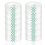 Cayxenful 12 Rolls Transparent Tape Refills, 3/4-Inch x 1000 inch Clear Tape, 1 inch Core, Clear Tape Refill Rolls for Gift Wrapping, Home, School