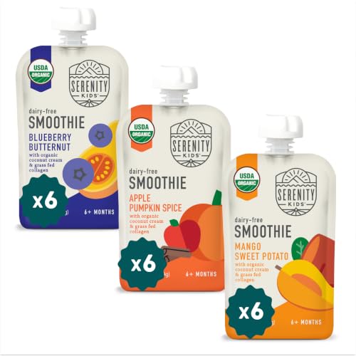 Image of Serenity Kids Baby Food Protein Smoothie Pouch, 5g Protein, 3.5 Oz, 18 Pack