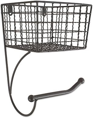 DII Rustic Farmhouse Bathroom Décor, Metal Storage, Toilet Paper Holder, Gray