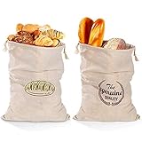 Zwei Brotsack – Sie erhalten zwei 30 x 40 cm große, hochwertige Leinenbrottasche mit Kordelzug.