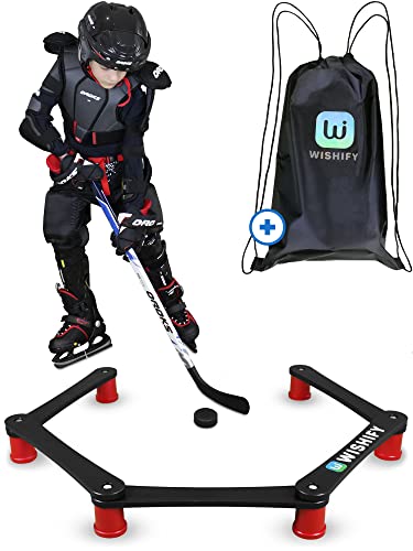 Hockey Stick Handling Trainer - Lightweight Portable Training Aid With Non Grip End For Ice, Synthetic Tiles, Pads Or Board, Improves Puck Control, Drills Practice, Shooting Handle, Includes Carry Bag #TOP27