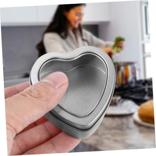 CHILDWEET 5pcs Heart Shaped Candy Tins Metal Containers for Cookies Party Favors Weddings Birthdays Portable Storage for Items Reusable Tinplate Design